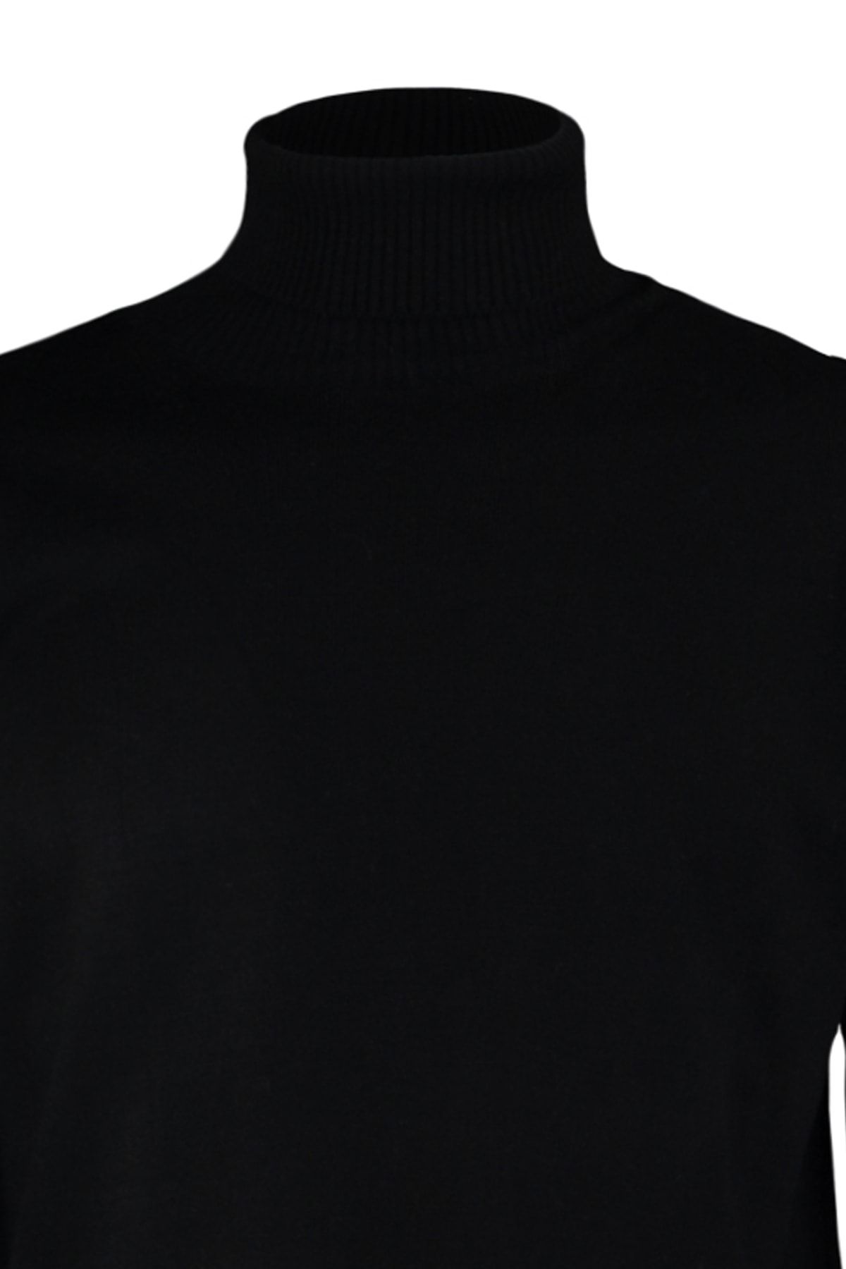 Trendyol Collection-Черен тънък пуловер Slim Fit с пълна яка с висока яка Tmnaw21Kz0755 7