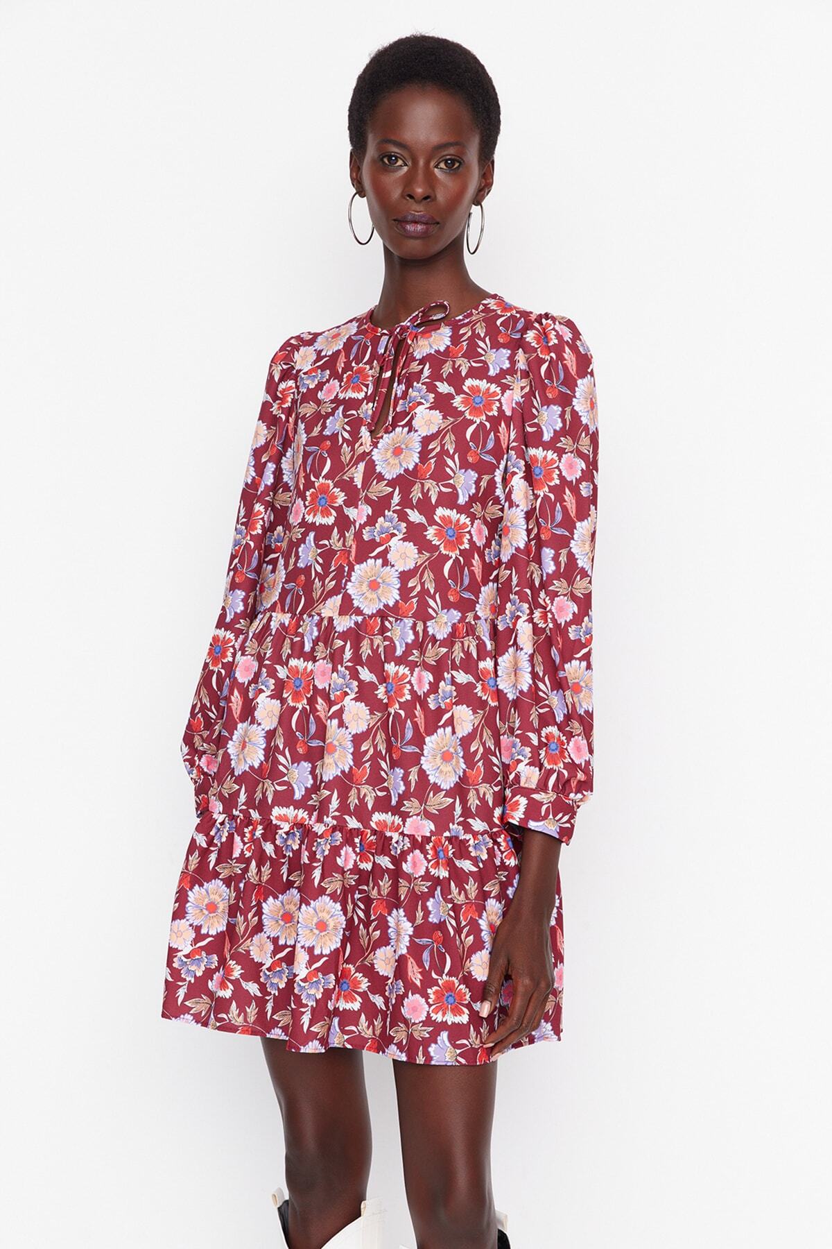 Trendyol Collection Dress - Burgundy - Shift - Trendyol