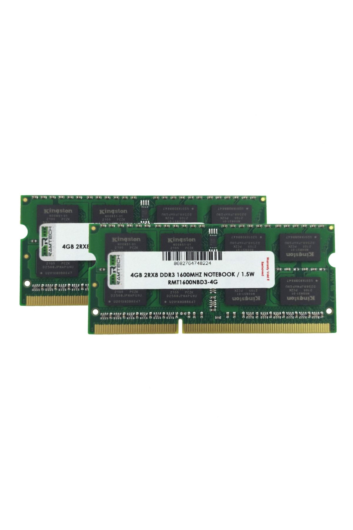 RAMTECH-ذاكرة وصول عشوائي للكمبيوتر المحمول 8 جيجابايت (4x4 مزدوج) Ddr3 1600 ميجا هرتز 1.5 فولت متوافقة مع معالجات Intel و AMD 2