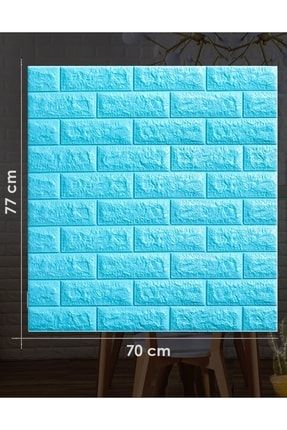 Nw05 Açık Mavi Tuğla Arkası Yapışkanlı Esnek Silinebilir Duvar Paneli 3d Duvar Kağıdı NWall05