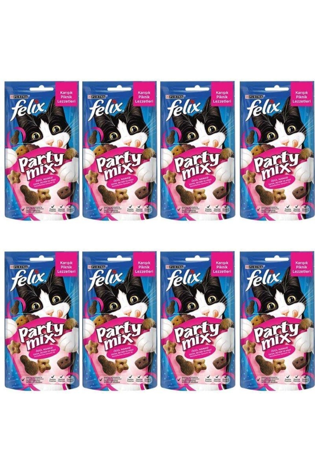 Felix Party Mix Karışık Piknik Lezzetler Kedi Ödülü 60 Gr X 8 Adet