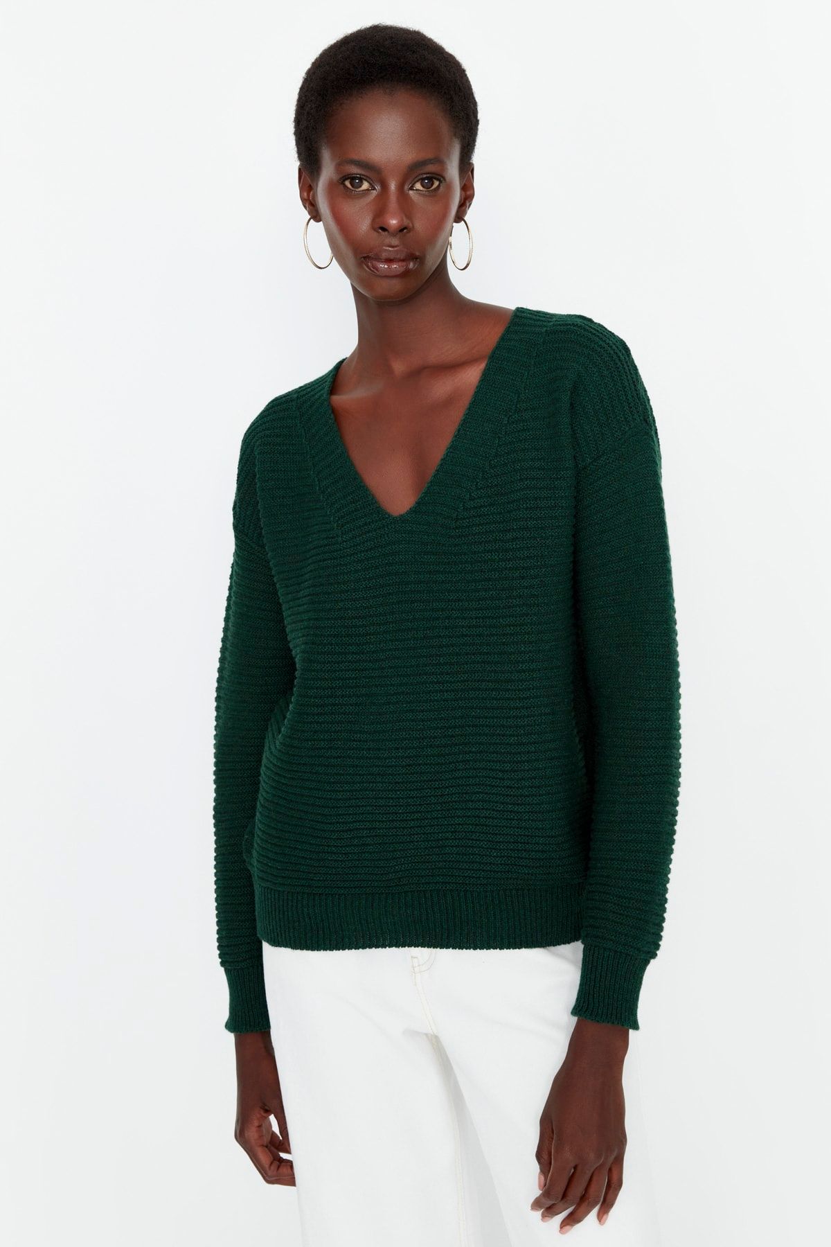 Trendyol Collection Pullover Grün Regular Fit Fast ausverkauft