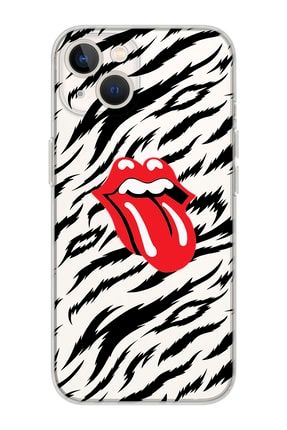 Iphone 13 Şeffaf Zebra Kiss Desenli Telefon Kılıfı IP13-113