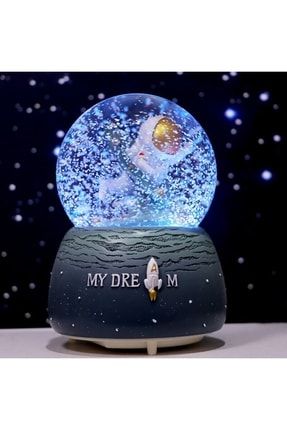 Dönen Astronot Temalı Büyük Boy Püskürtmeli Müzikli Işıklı Kar Küresi HS-214534