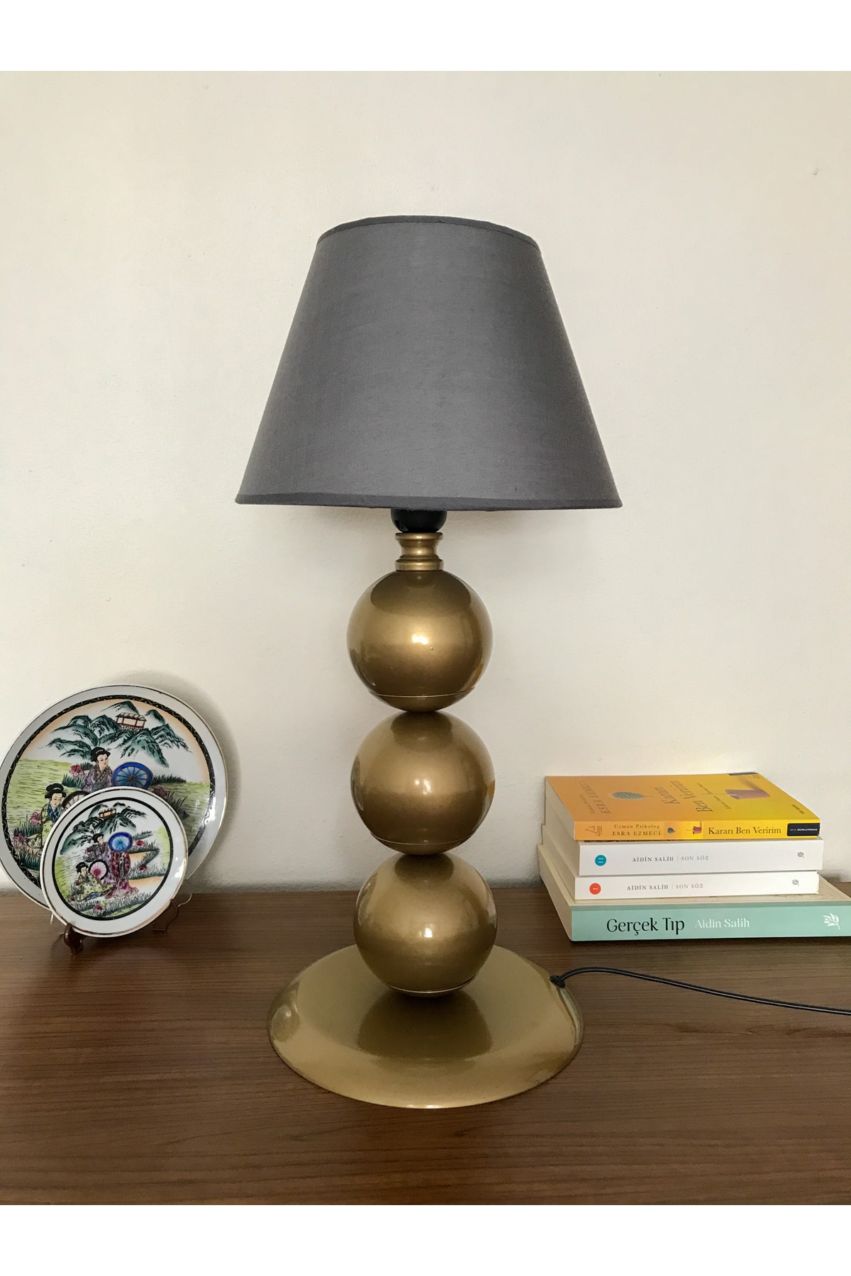 Munis Series 3-Piece Lampshade Antique Table Lamp, Decoration Lamp, Fabric Head Lampshade, Lampsha