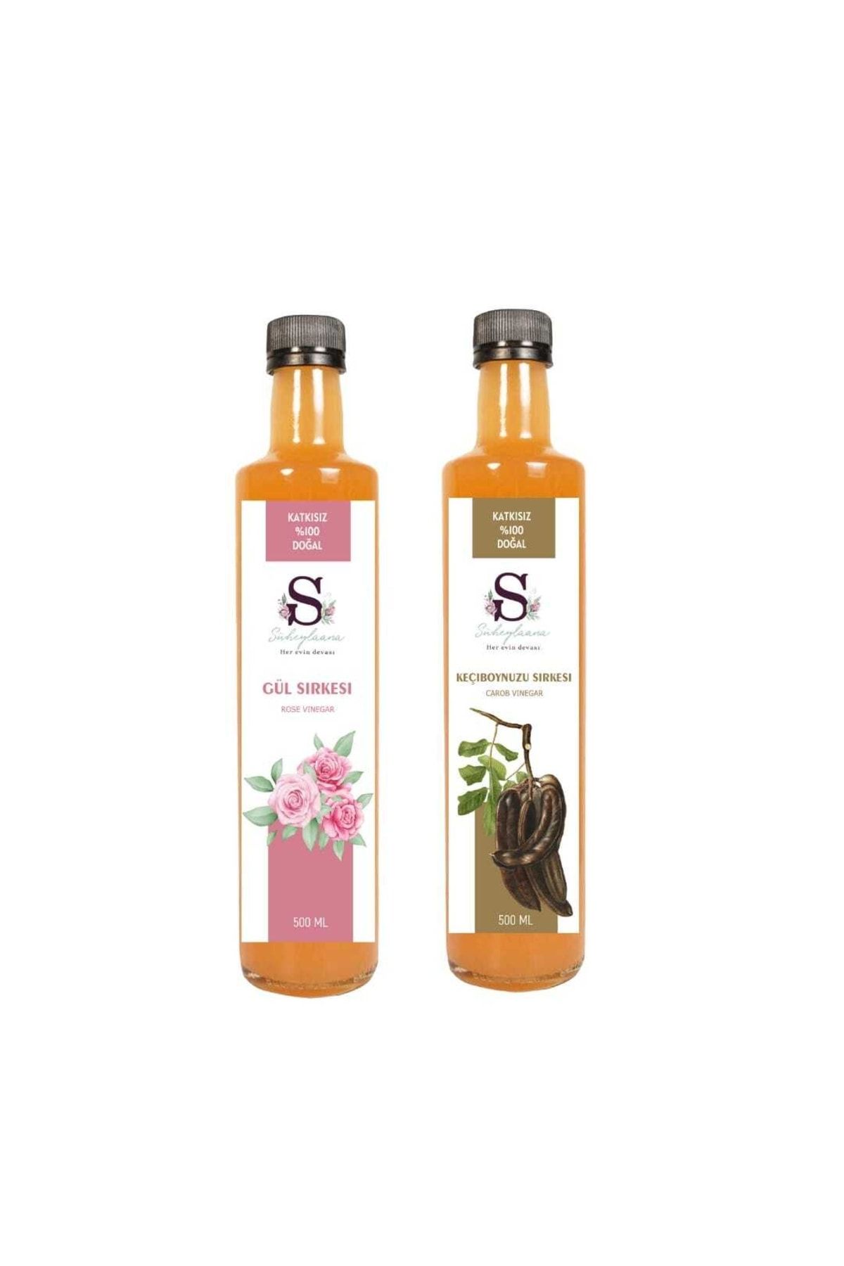 Doğal Gül Sirkesi 500 Ml Ve Doğal Iğde Sirkesi 500 Ml