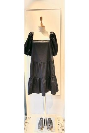 Siyah Yazlık Poplin Elbise S138S
