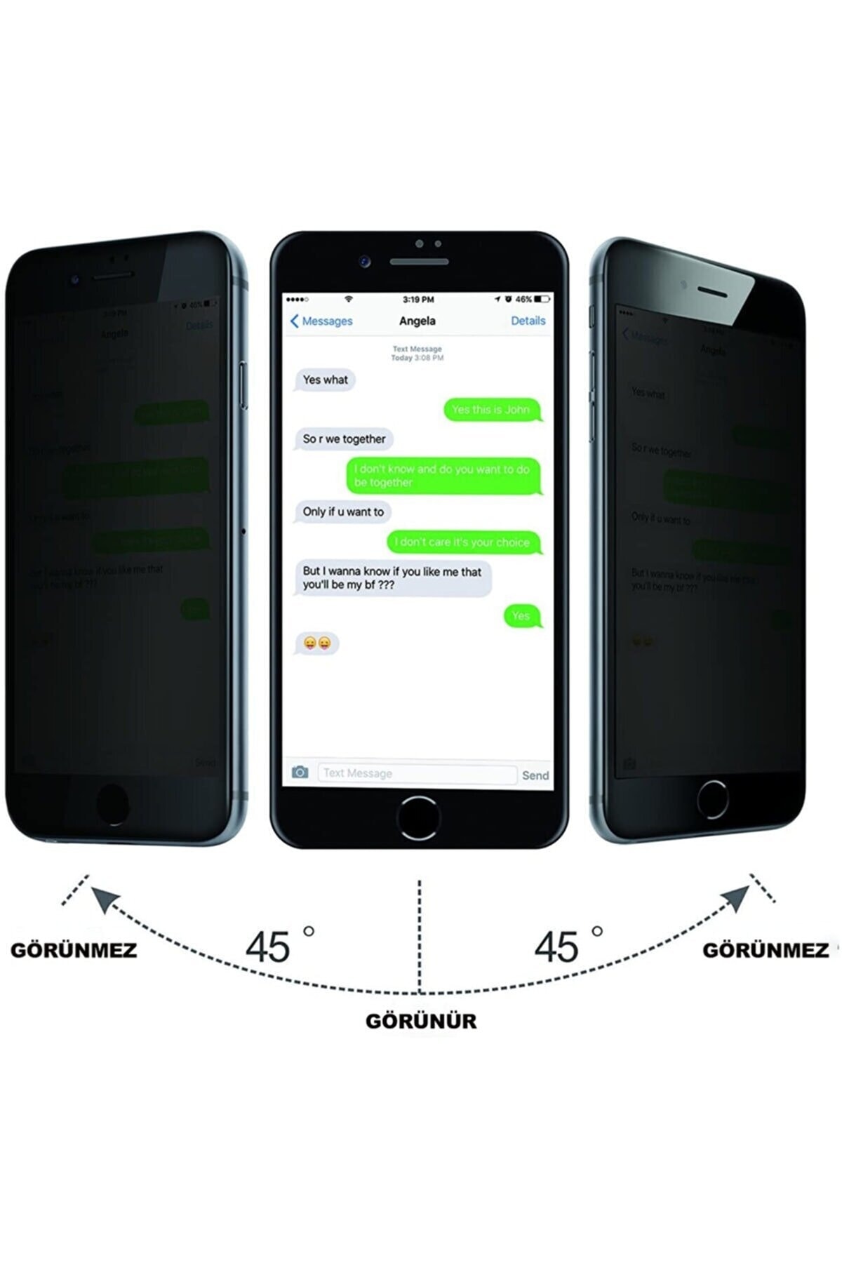 Iphone 7 - Iphone 8 Uyumlu Hayalet Ekran Koruyucu Hayalet Cam Kırılmaz Cam Ekran Koruyucu Siyah 2