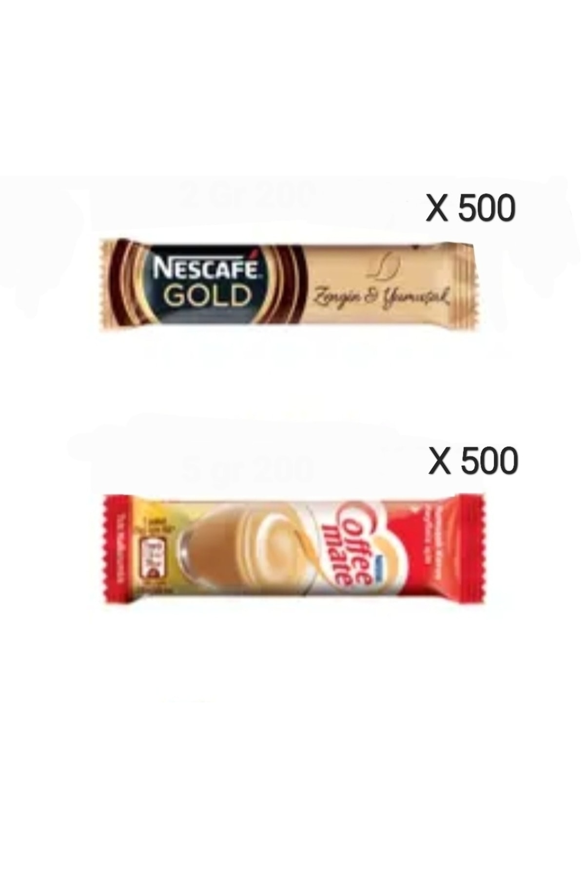 Nescafe Gold 2gr 500'lü + Nestle Cafe Mate 5gr 500'lü