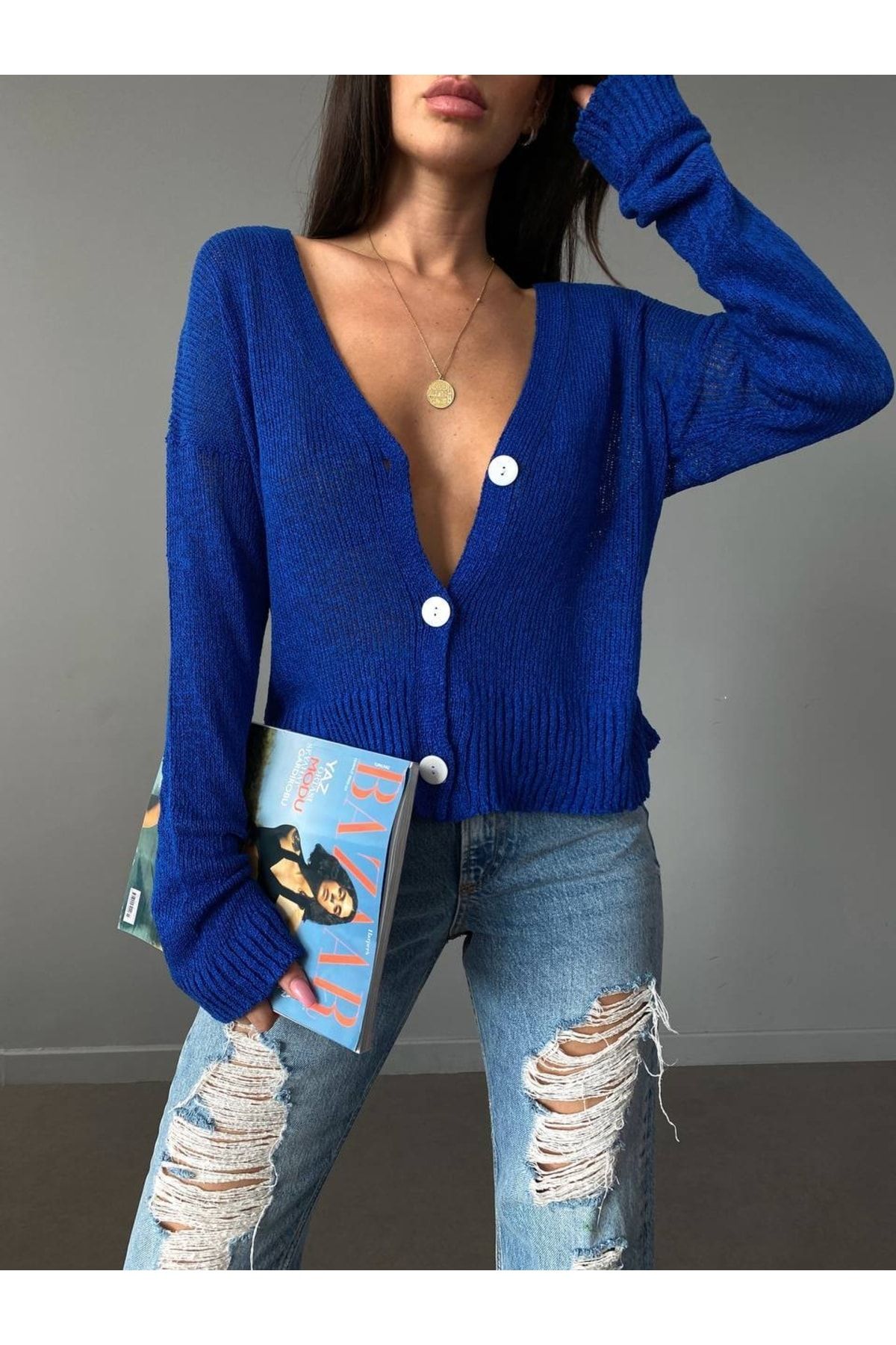 Denim blue best sale cardigan