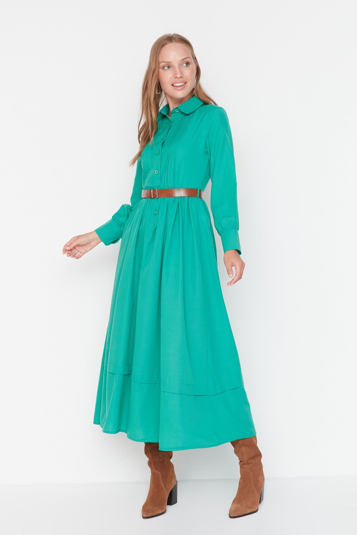 TRENDYOL MODEST Dress Green Skater Trendyol