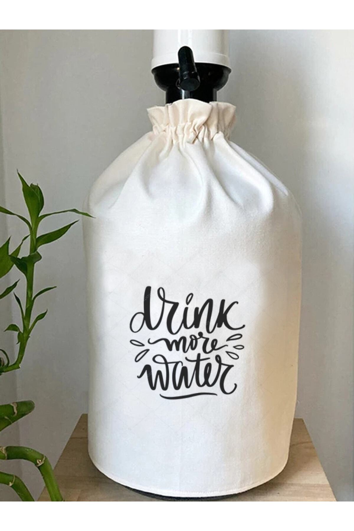 Ranadan Ham Bez Krem Büzgülü Drink More Water Baskılı Damacana Kılıfı