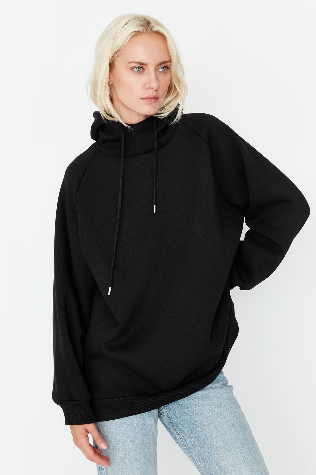 Trendyol Collection Sweatshirt Schwarz Oversized Fast ausverkauft