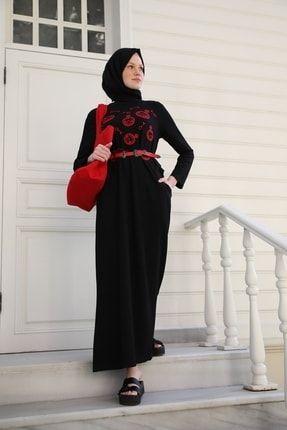 Roma Elbise Kırmızı Nakışlı-siyah ESRELBROMA