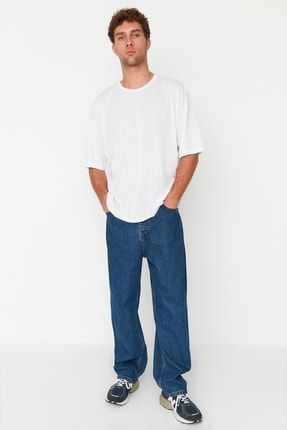 Indigo Erkek Wide Leg Jeans Kot Pantolon TMNSS22JE0229