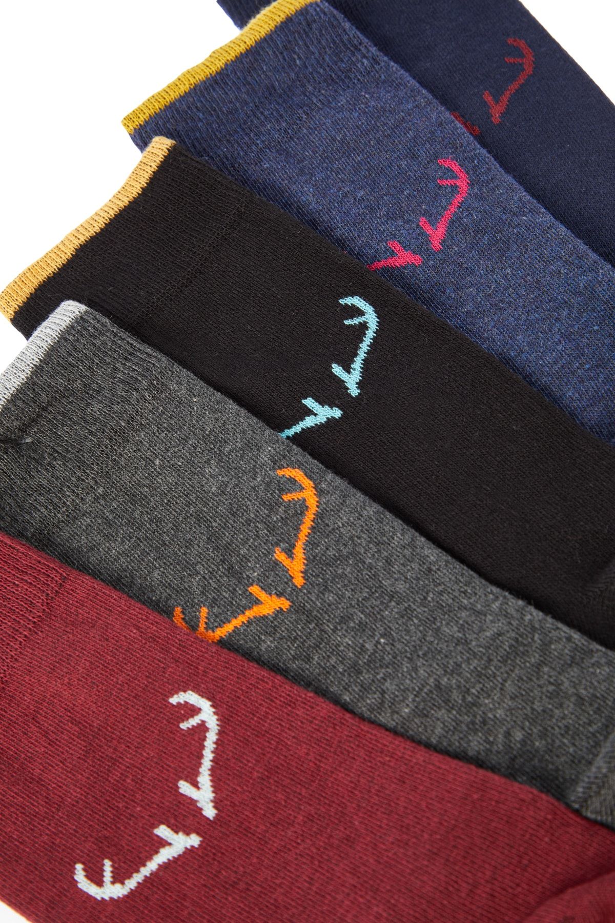 Trendyol Collection-Pack of 5 Deer Patterned MultiCOlored Long Socks - TMNAW20CO0020 2