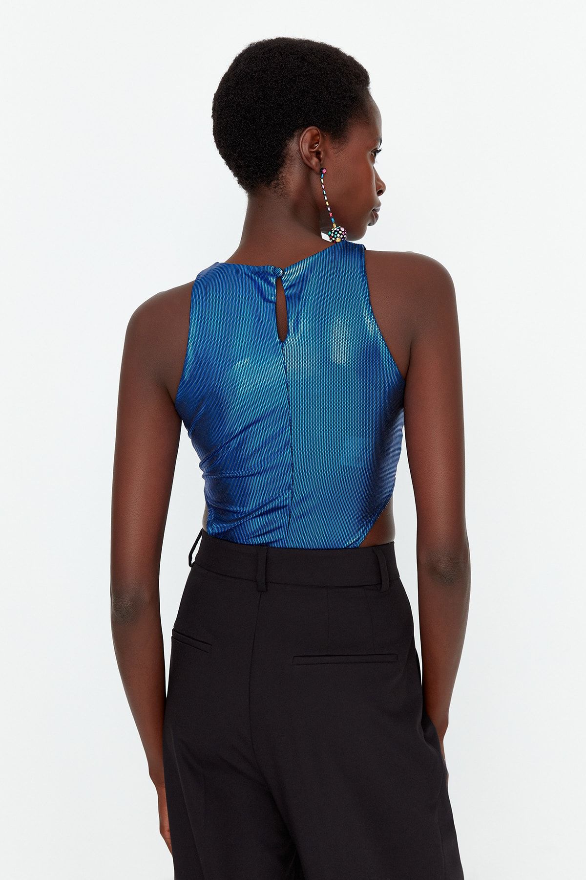 Trendyol Collection-Blue Shiny Look Body TPRAW23BD00023 5