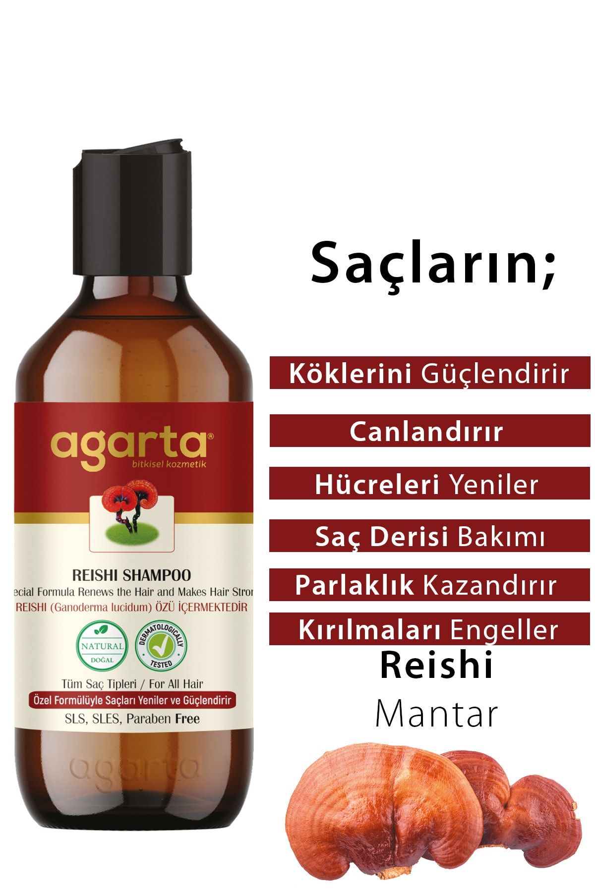Agarta-400 ml Natural Reishi Extract Shampoo 4