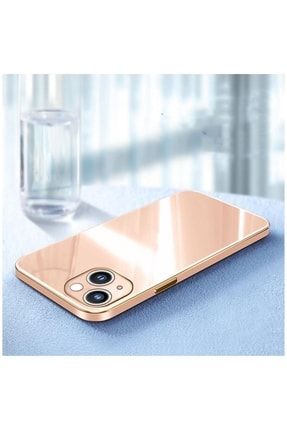 Iphone 13 Uyumlu Kılıf Golden Silikon Kılıf Rose Gold 2507-m537