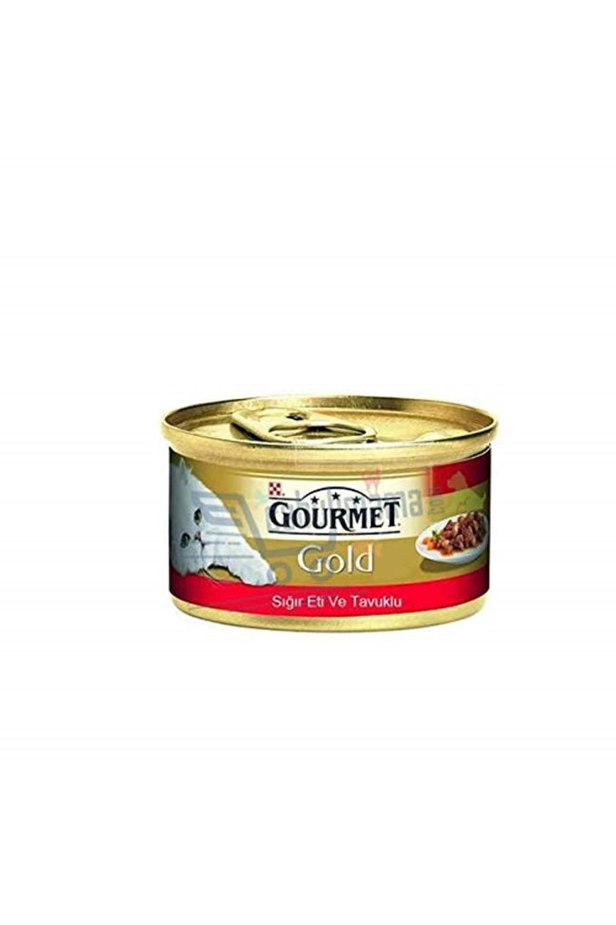 Gourmet Purina Gold Parça Etli Sığır Ve Tavuklu Konserve Kedi Maması - 85 Gr X 24 Adet