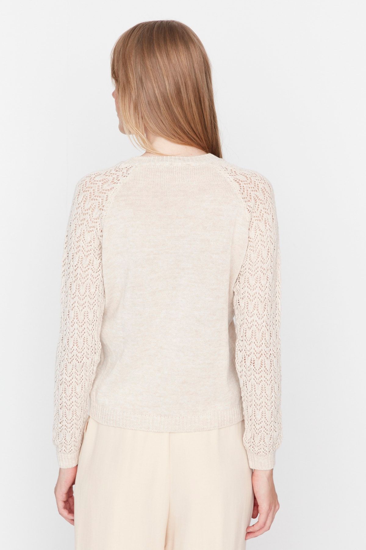 Trendyol Collection Pullover Beige Regular Fit Fast ausverkauft