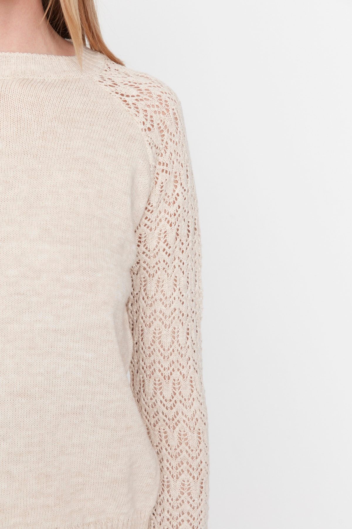 Trendyol Collection Pullover Beige Regular Fit Fast ausverkauft