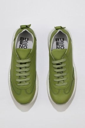 Yeşil Deri Kadın Sneakers TYC00475107846