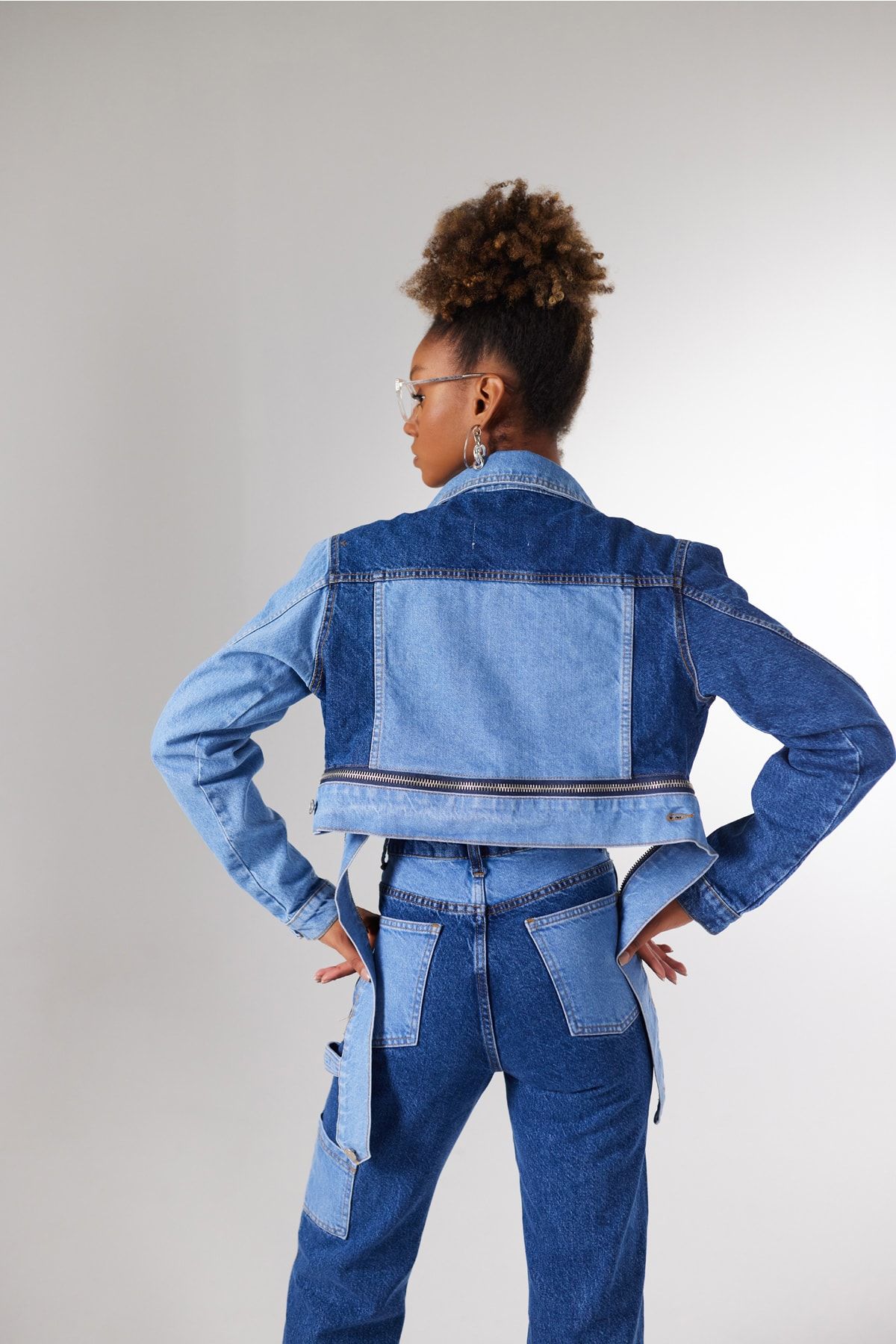 Denim shop jacket belt