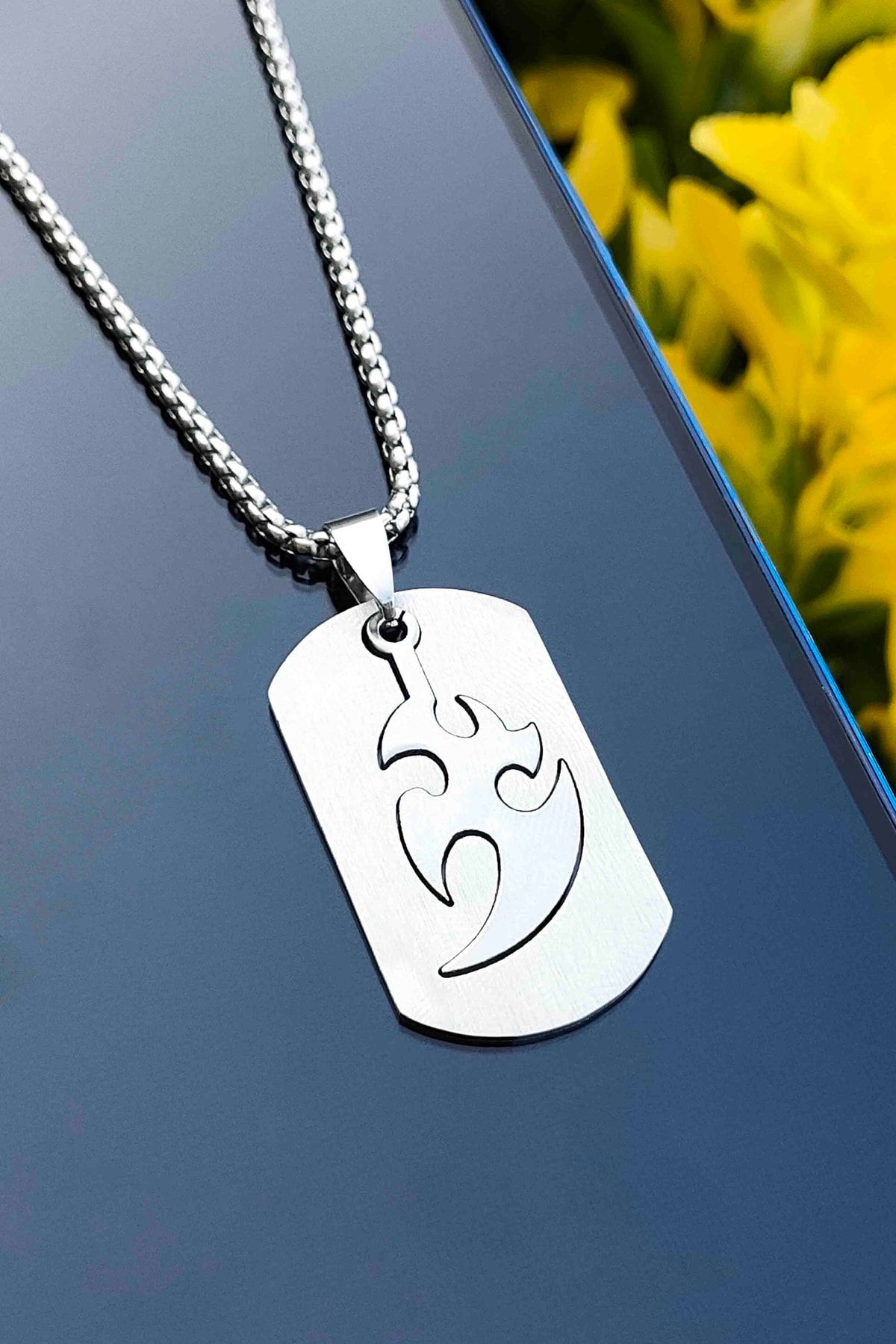 TREND COLLECT ON Stainless Steel Antique Magical Flame Necklace