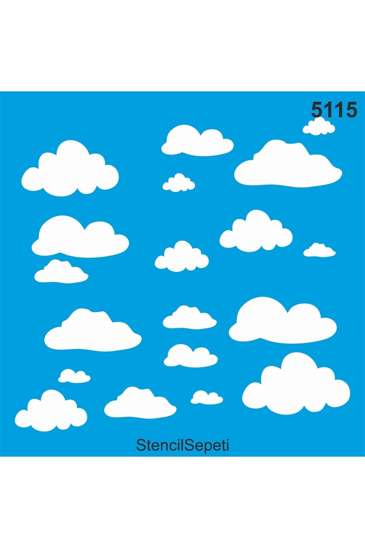 StencilSepeti-نمط الغيوم - قالب نمط الاستنسل - لا يوجد إرجاع - 100x100 سم 1