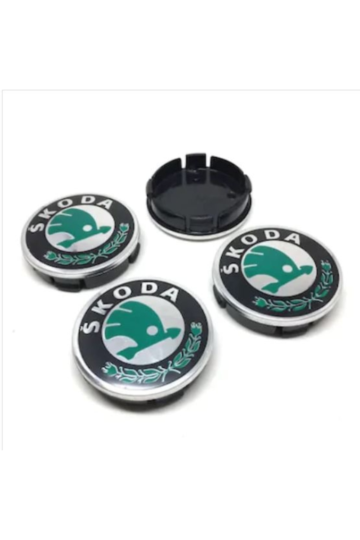 Genel Markalar Jant Göbeği Skoda 58/55 55mm Yuva 4 Lü Set Yeşil