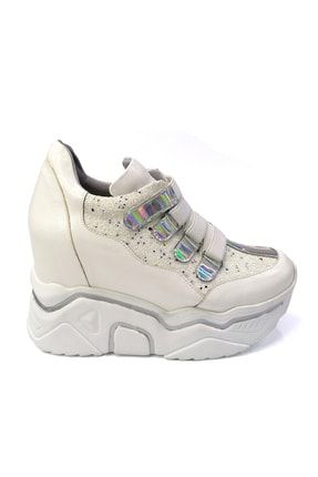Kadın Beyaz Gizli Dolgu Topuklu Sneaker Mshrspor0030