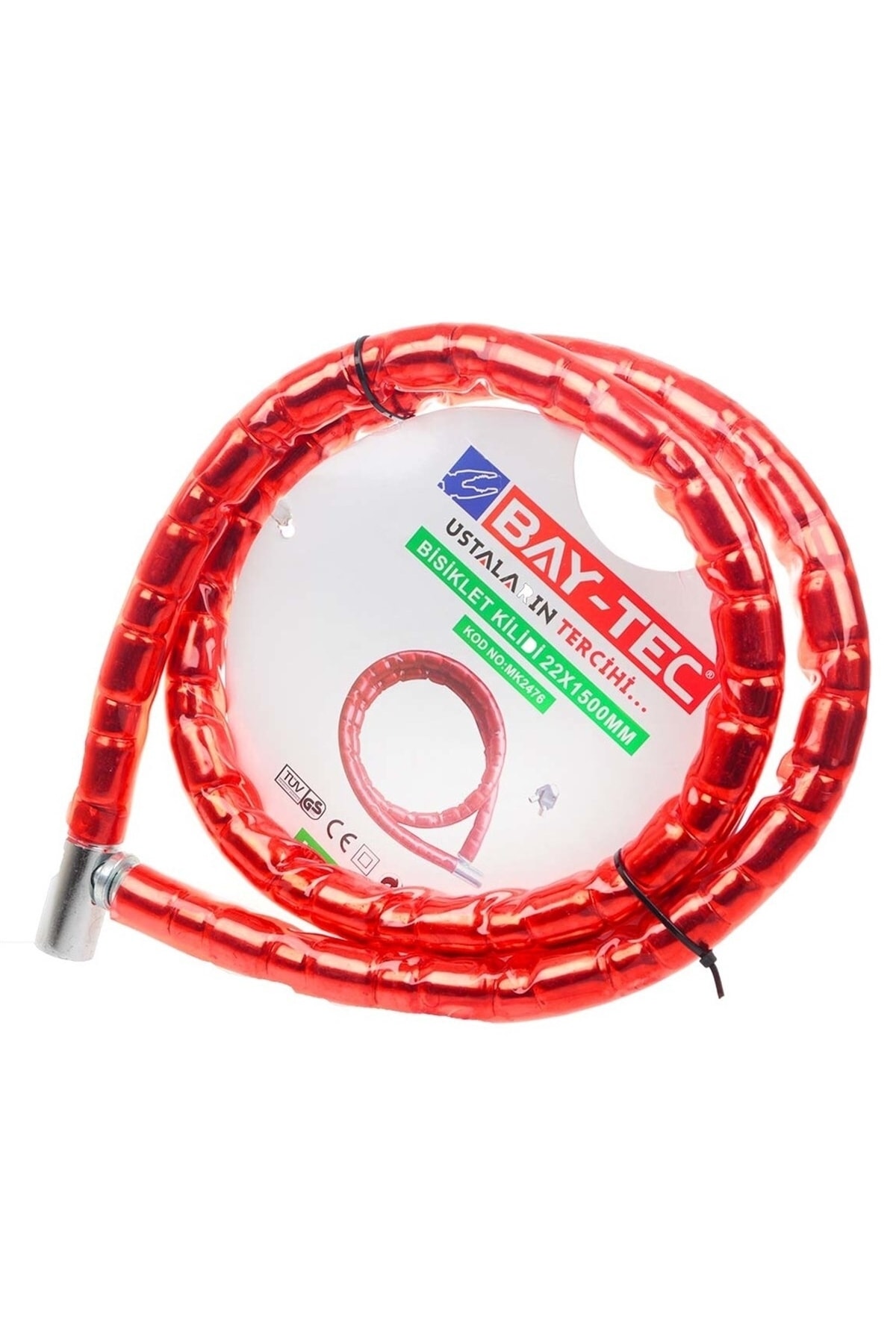 Genel Markalar Motor Motosiklet Kilidi Yaylı Kilit 150 cm - Kırmızı Renk - Bay Tec Mk2476