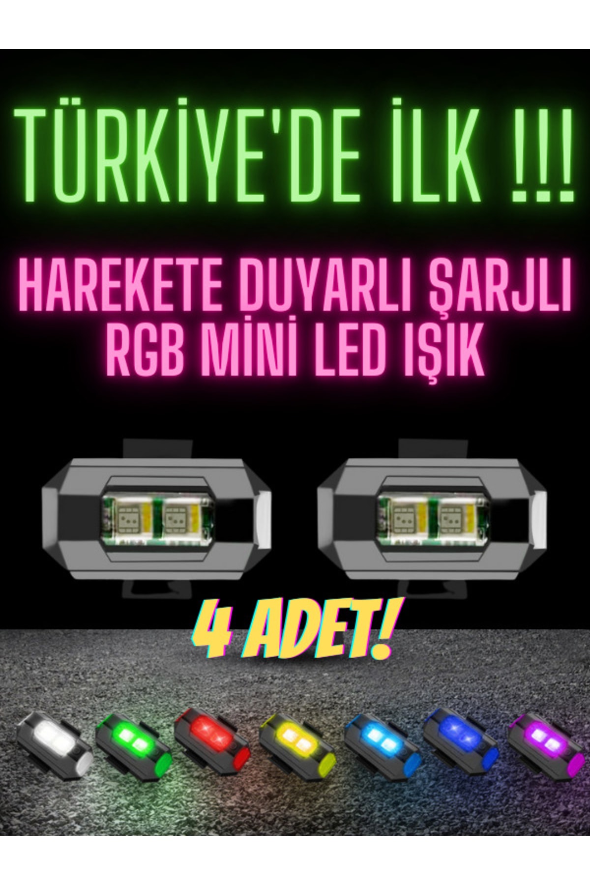 ERKUGO 4 Adet Harekete Duyarlı Şarjlı Mini Led Işık/çakar Led/drone Işığı/anti Çarpışma Uyarı Işığı