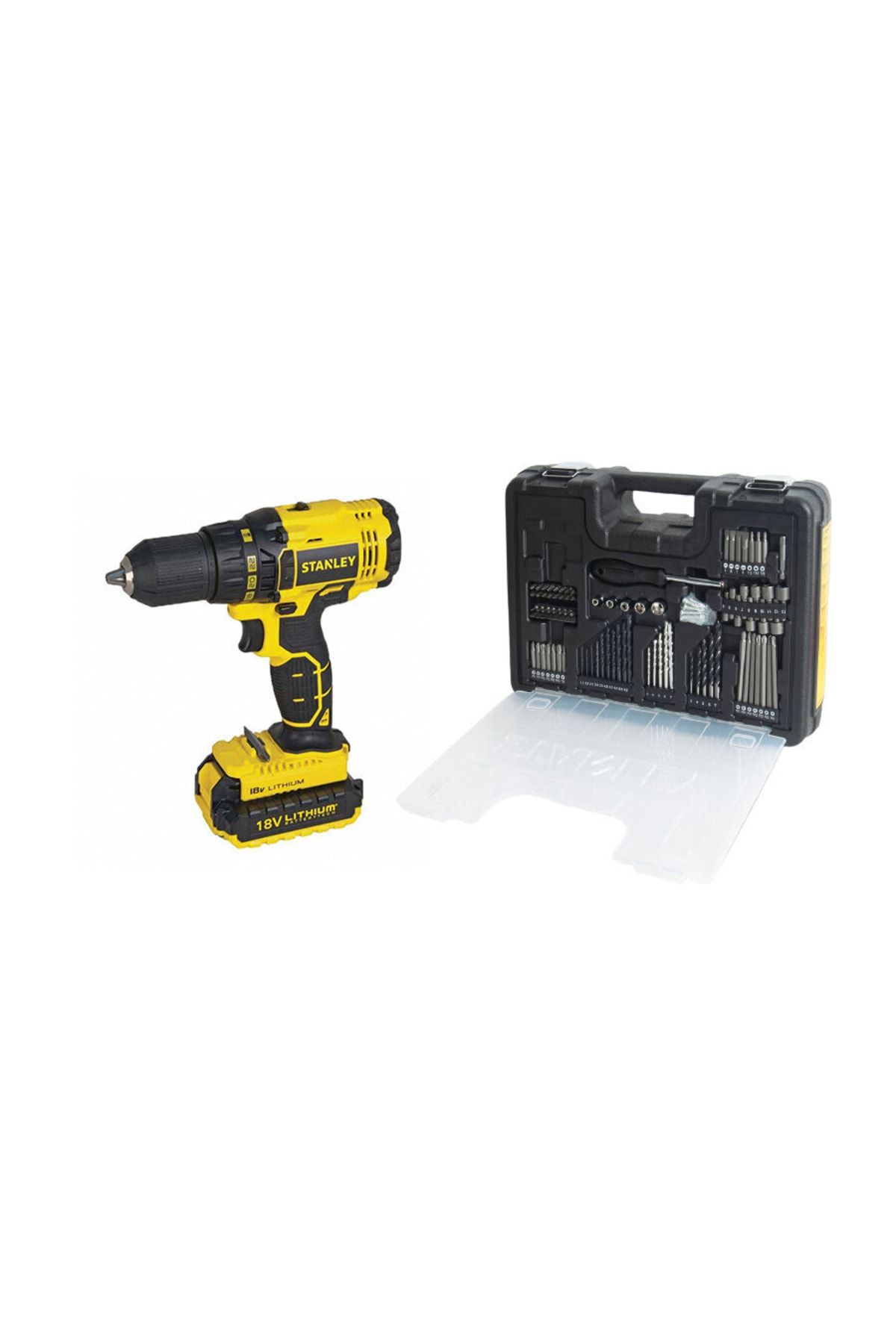 پیچ گوشتی شارژی 18 ولت با وسایل جانبی استنلی Stanley