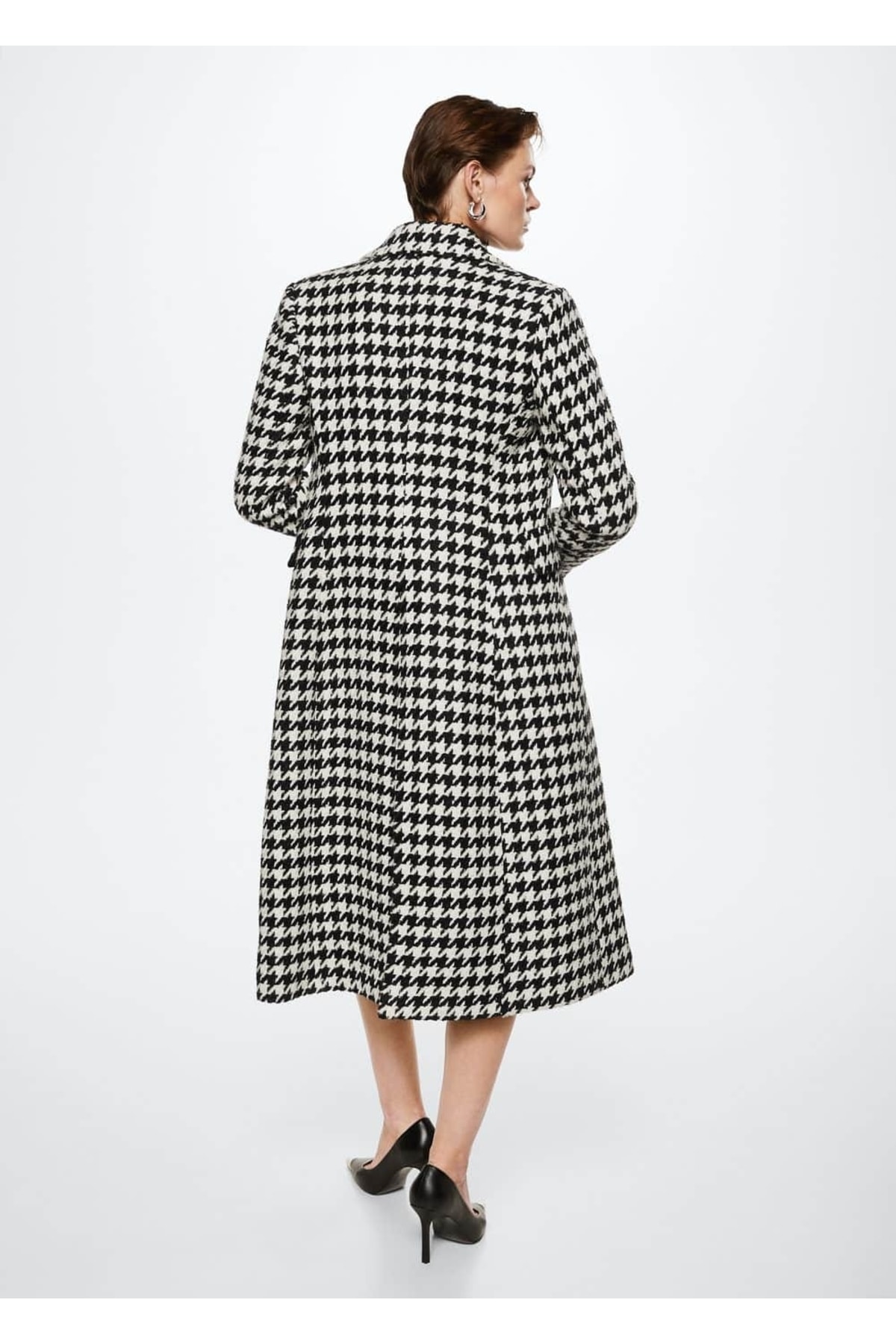 MANGO  Kazayağı Desenli Kadın Yün Palto - Görsel 4