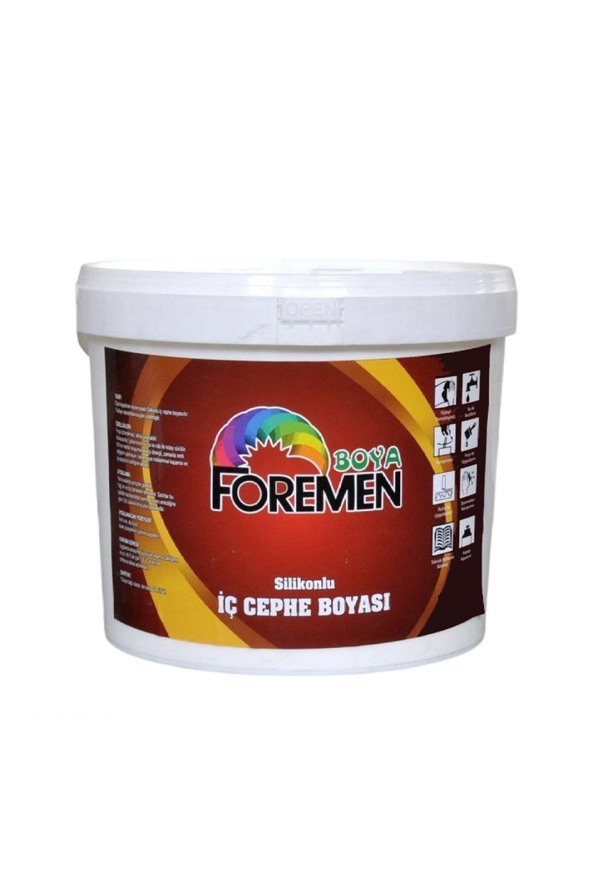 FOREMEN BOYA Silikonlu Iç Cephe Duvar Boyası 20 Kg Dingin Gri 10 Kg