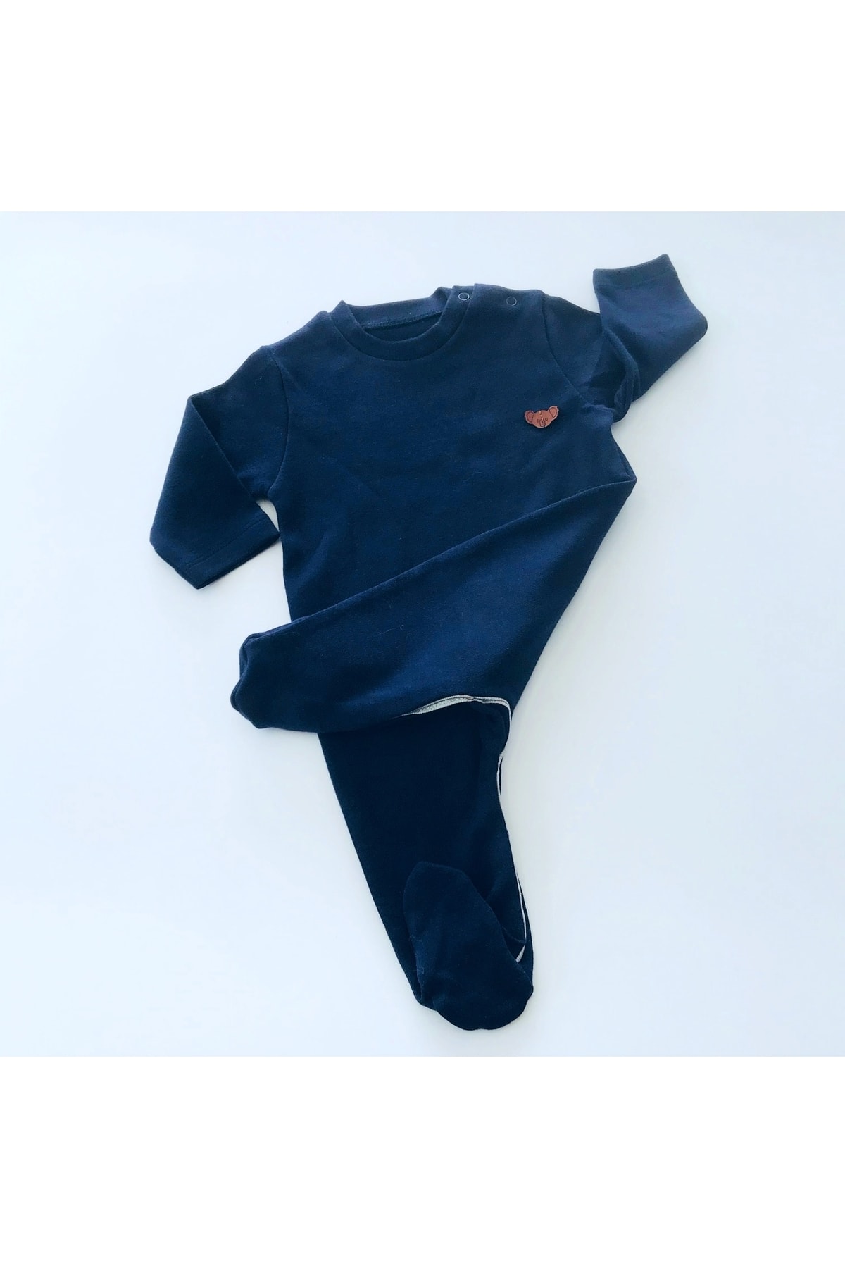 بادی نوزادی پسرانه – دخترانه آبی سرمه ای Kidaxi | 260 اورجینال - تصویر 2