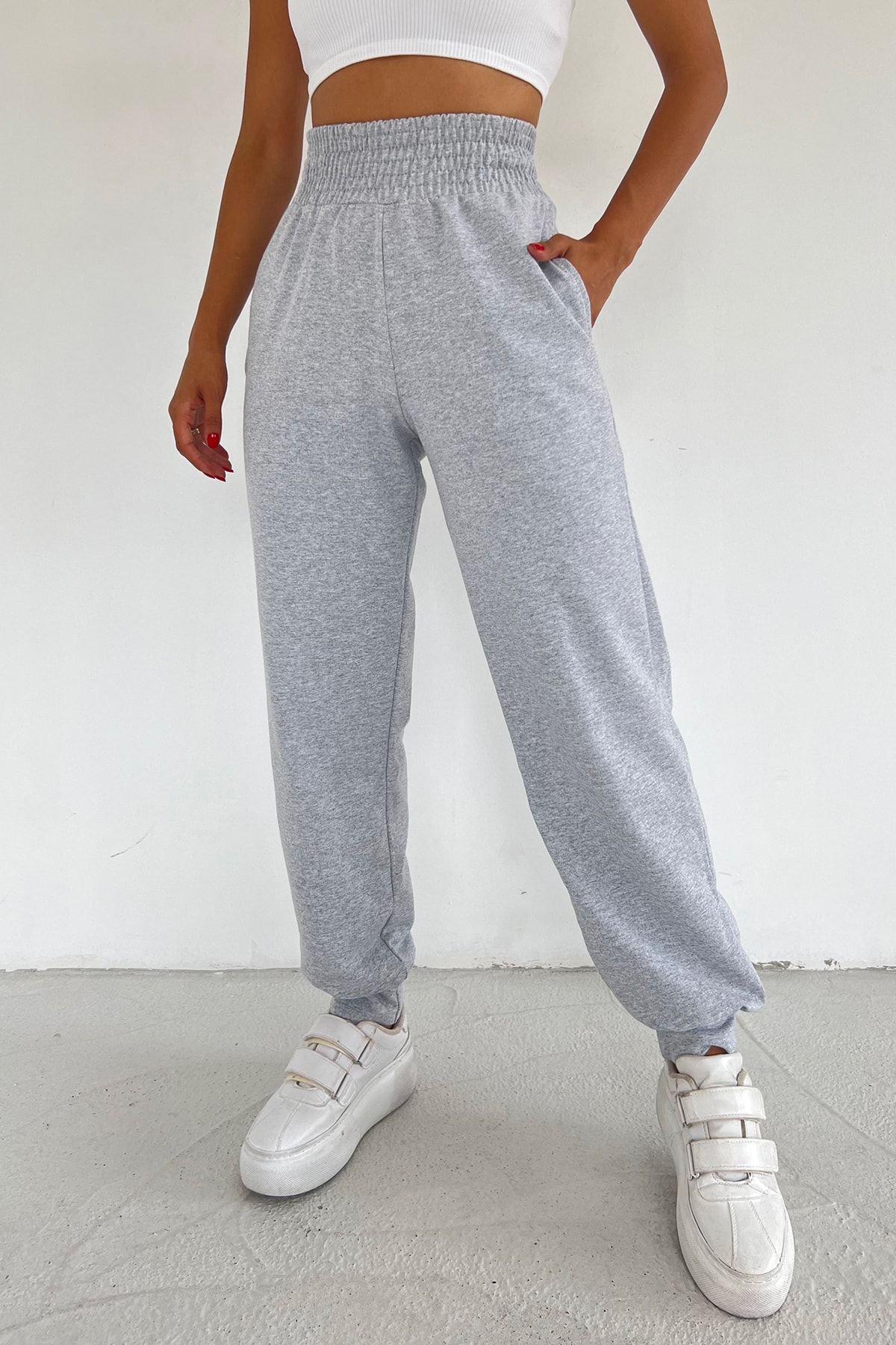 Womens grey baggy best sale joggers