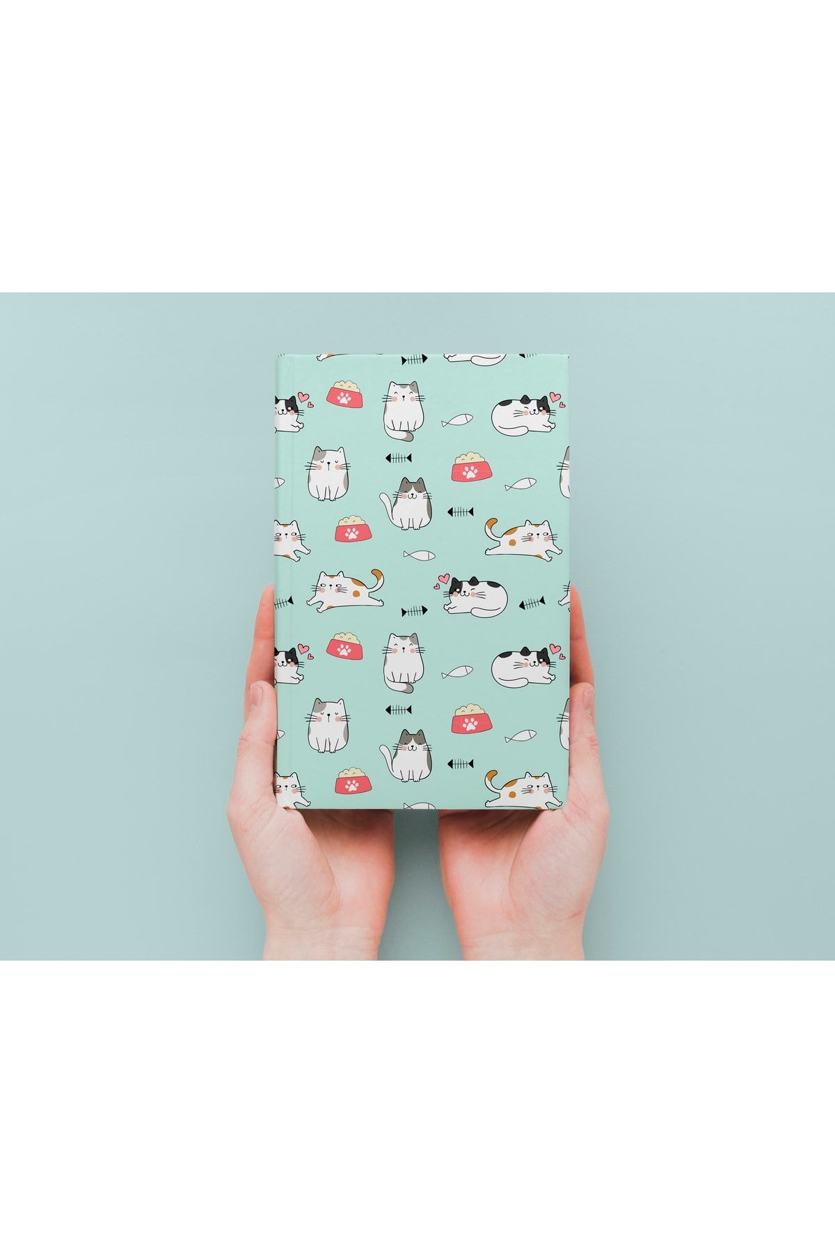 daystore-Cat Themed Notebook Set of 3 - A5 - Striped - 13x21 Cm - 64 Pages 4