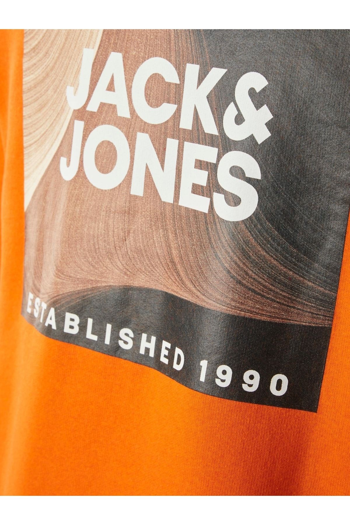 Jack Jones Swish Sweat Crew Neck Erkek Turuncu Sweatshirt 12217097-23