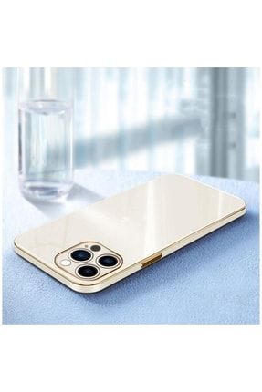 Iphone 13 Pro Max Uyumlu Kılıf Golden Silikon Kılıf Krem Rengi 2507-m539