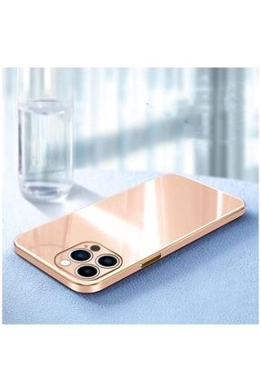 Iphone 13 Pro Max Uyumlu Kılıf Golden Silikon Kılıf Rose Gold 2507-m539