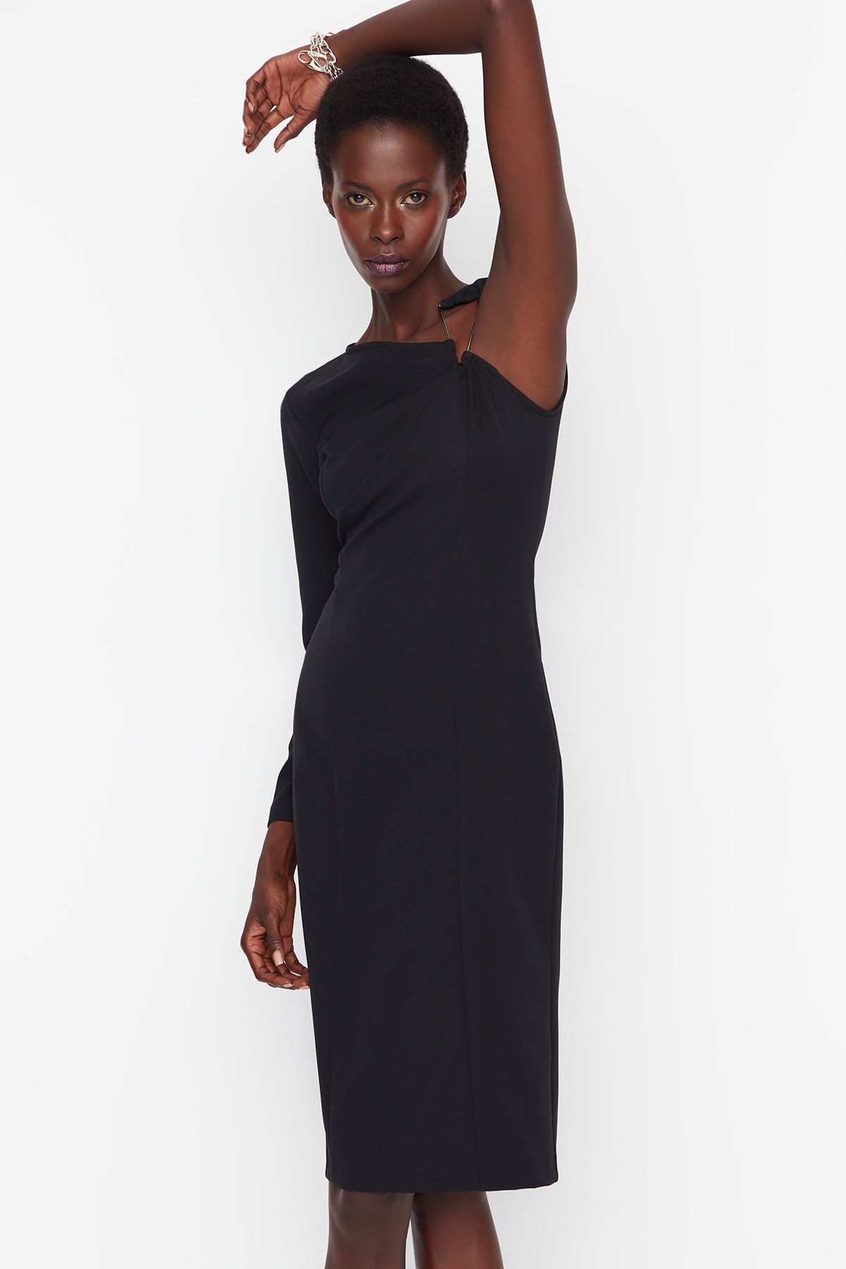 Trendyol Collection Woven Evening Dress with Black Accessories