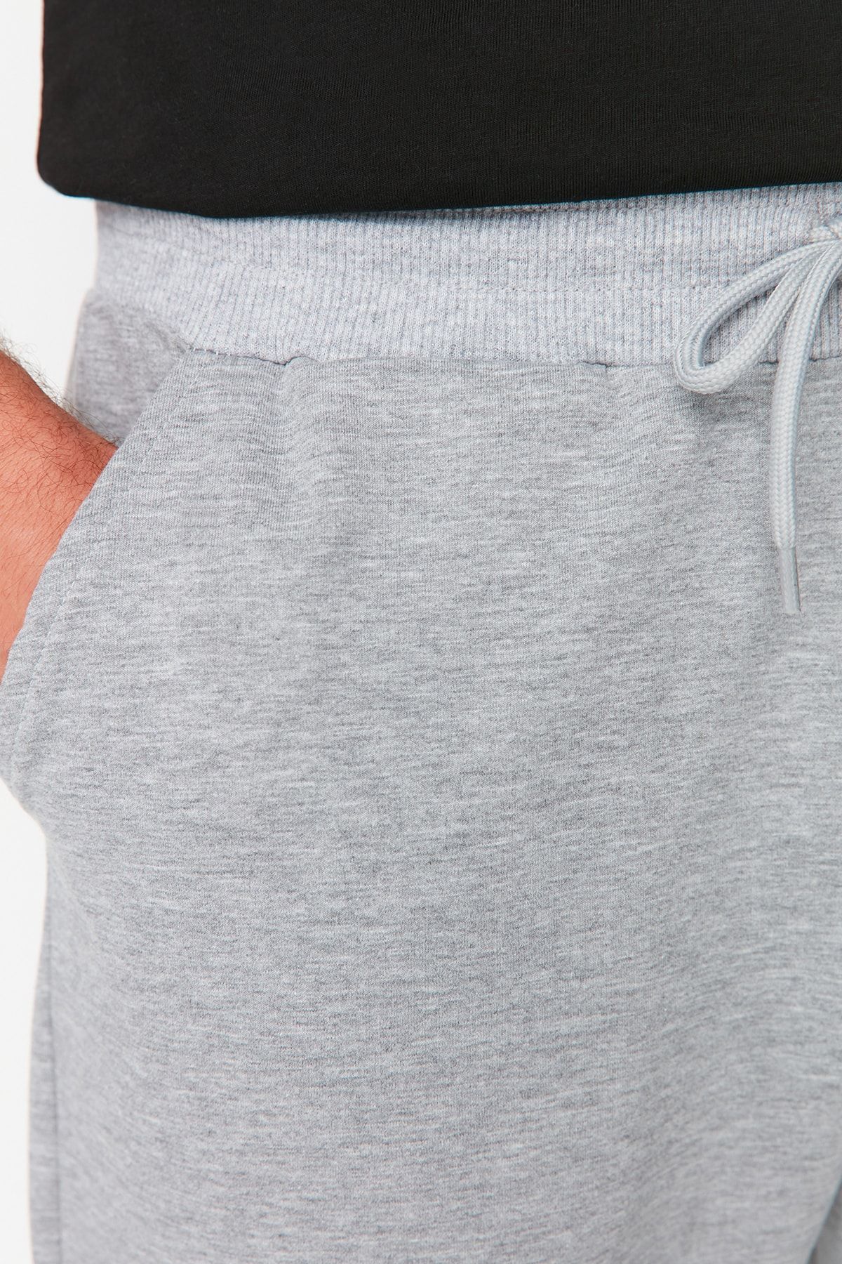Trendyol Collection-Grau-schwarze Jogginghose – Elastisches Bein, Normale Passform, 2er-Pack TMNAW22EA0279 8
