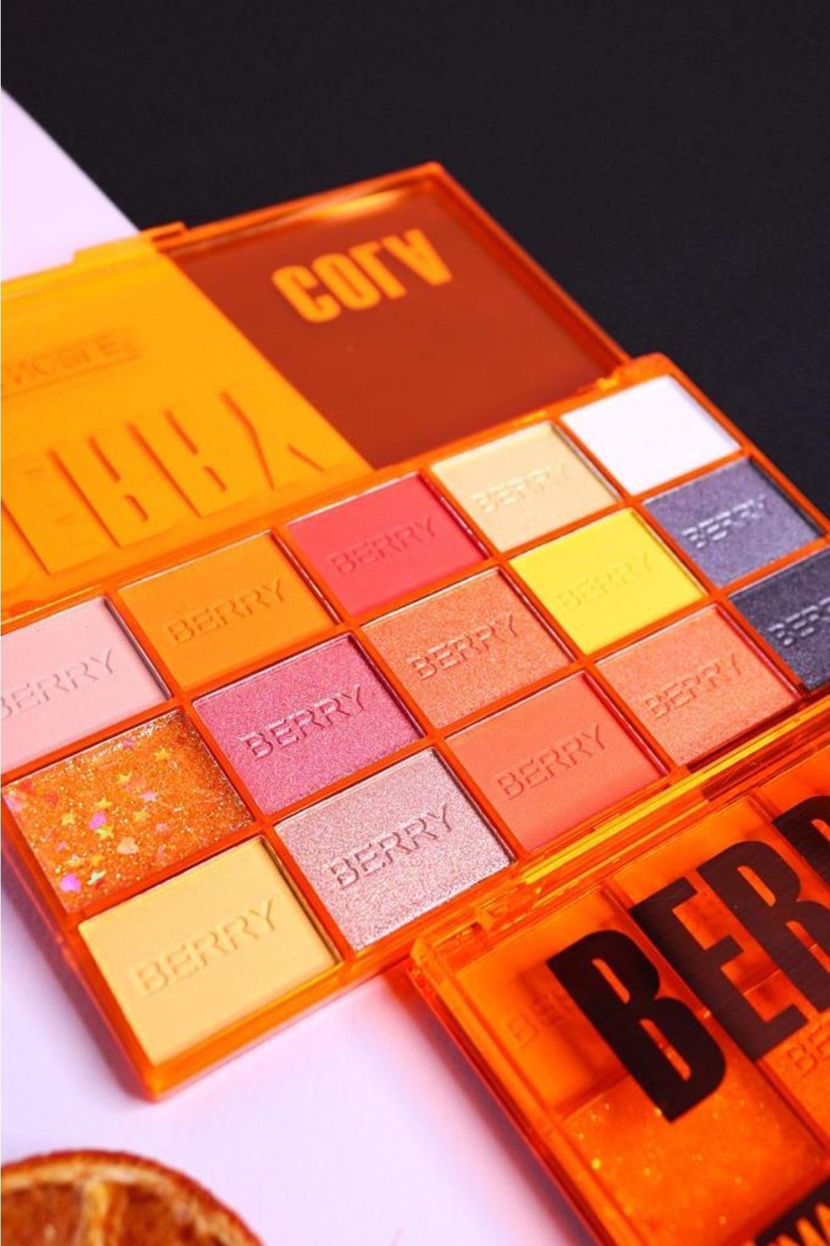 MUJGAN-15-Piece Matte Eyeshadow Palette - Berry Cola Colored, Orange Packaged and Pearlescent 3