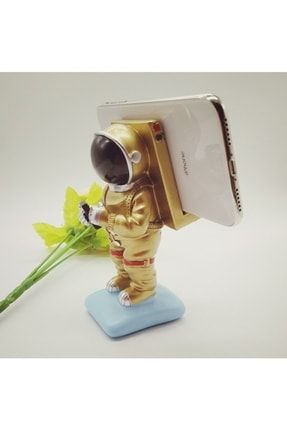 Astronot Masa Üstü Biblo Telefon Tutacağı-gold HS-32352347