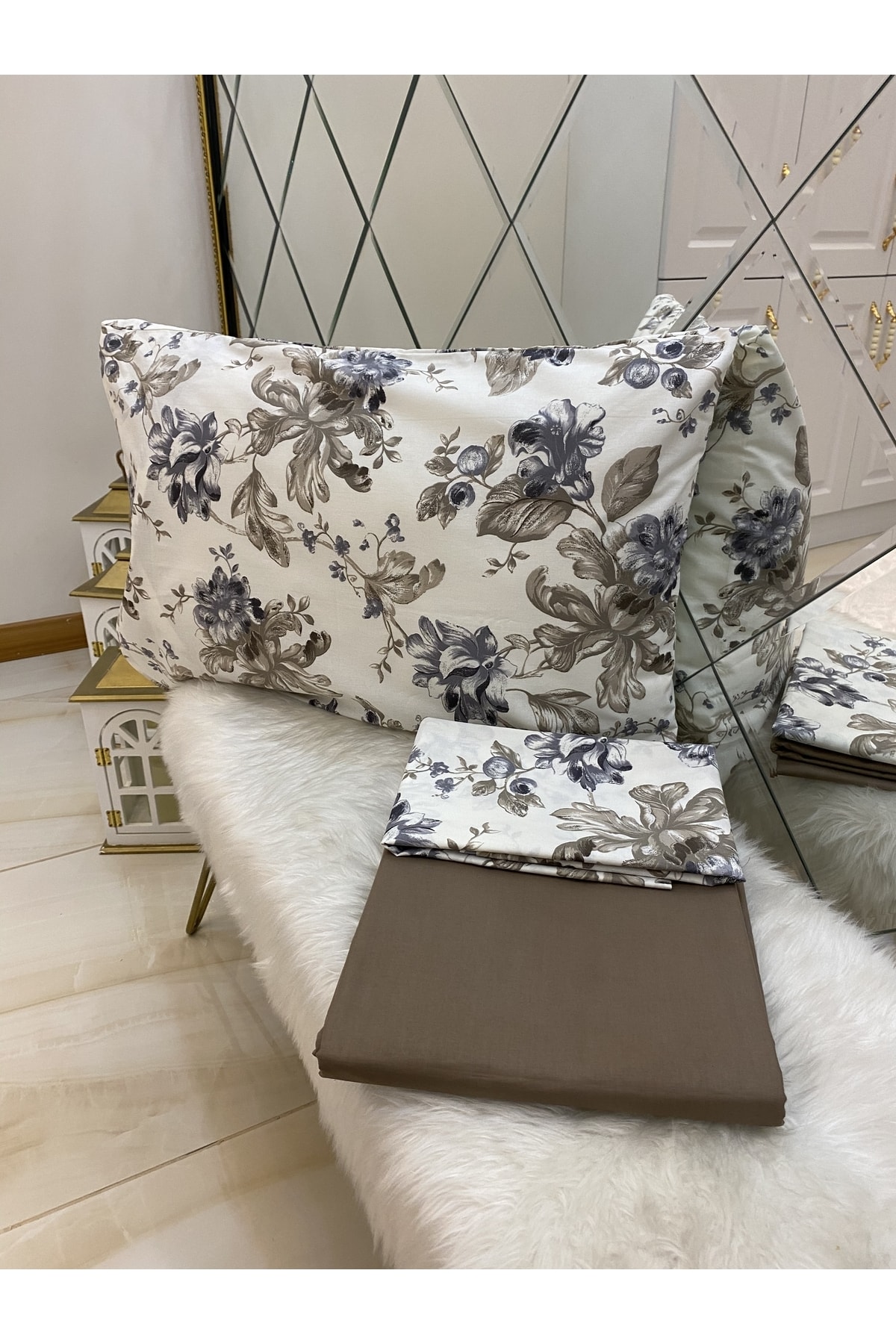 سرویس ملحفه یک نفره  قهوه ای Özcan Ev Tekstil | ÇTK011 اورجینال - تصویر 2