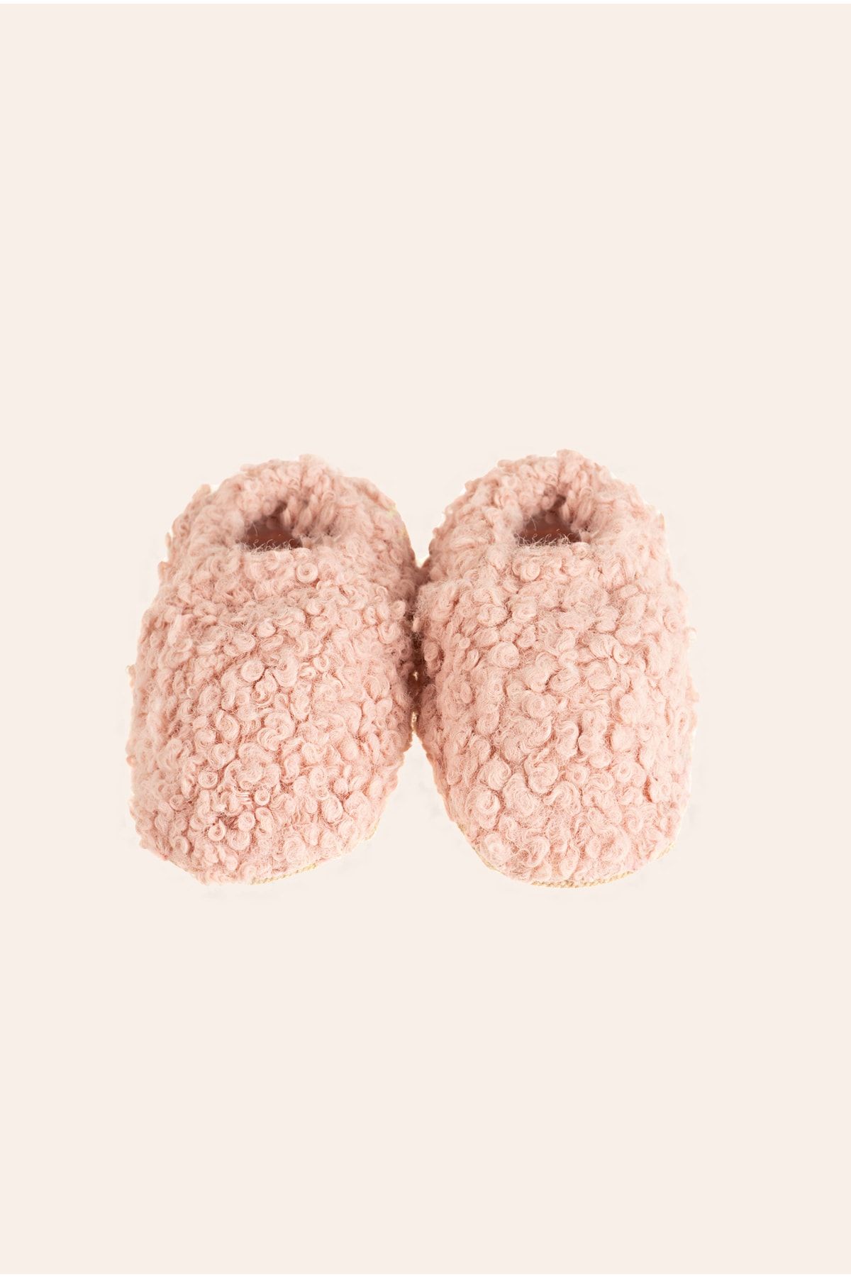 Baumkids Peluş Teddy Desenli Organik Pamuk Astarlı Kaydırmaz Tabanlı Bebek Patik