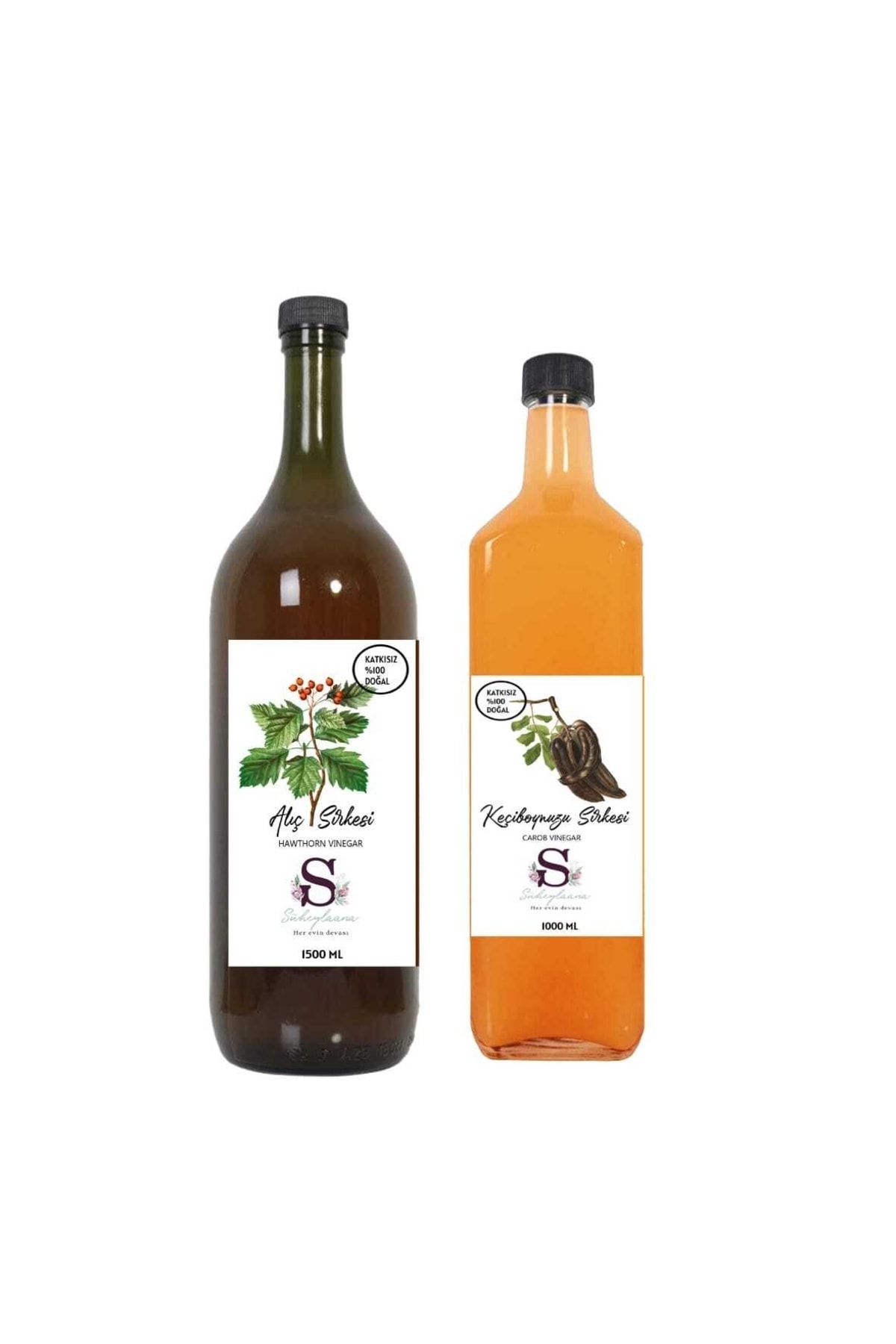 Süheylaana Doğal Alıç Sirkesi 1500 Ml Ve Doğal Enginar Sirkesi 1000 Ml